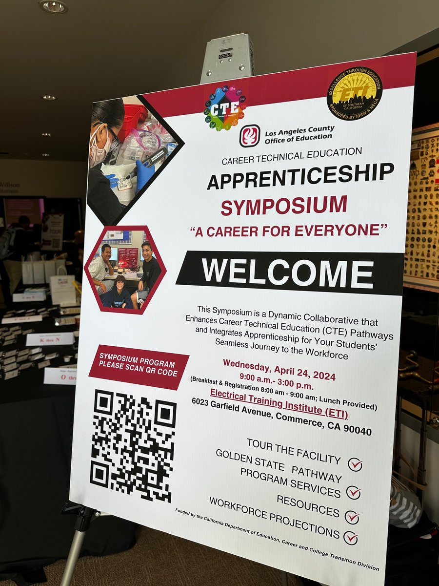 Excited to be with @losangelescoe today at the Career and Technical Education Symposium at the Electrical Training Institute! Our GLAEF team will be showcasing our dual enrollment toolkit: bit.ly/dualenrollment… #CTESymposium #GLAEF #LACOE #CareerDevelopment #Apprenticeship