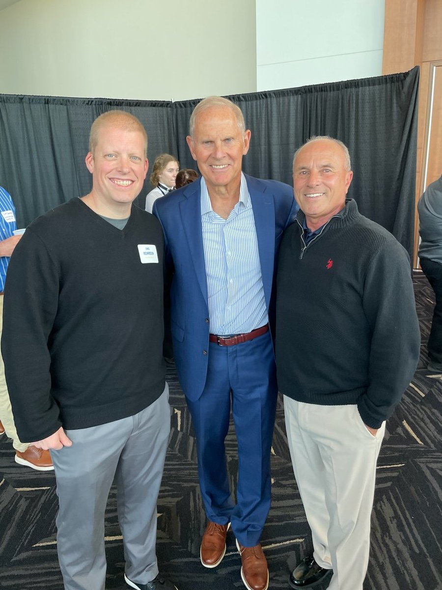 Head @WU_MBB Coach Chris Richardson met up with a pair of Cardinal legends this weekend! He was joined by former Women's Basketball Coach Joe Key and former Cardinal Men's Basketball player and College coaching Hall of Famer John Beilein #GoCards