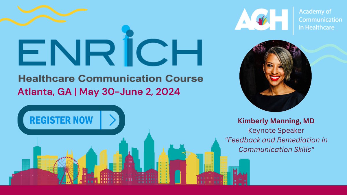 ACHonline's tweet image. At #ENRICH2024, we believe effective communication is at the heart of quality healthcare. Be inspired by the thought-provoking keynote speaker as she shares her expertise &amp;amp; insights on feedback &amp;amp; remediation in communication skills. Secure your spot today! bit.ly/3OoR5Y8