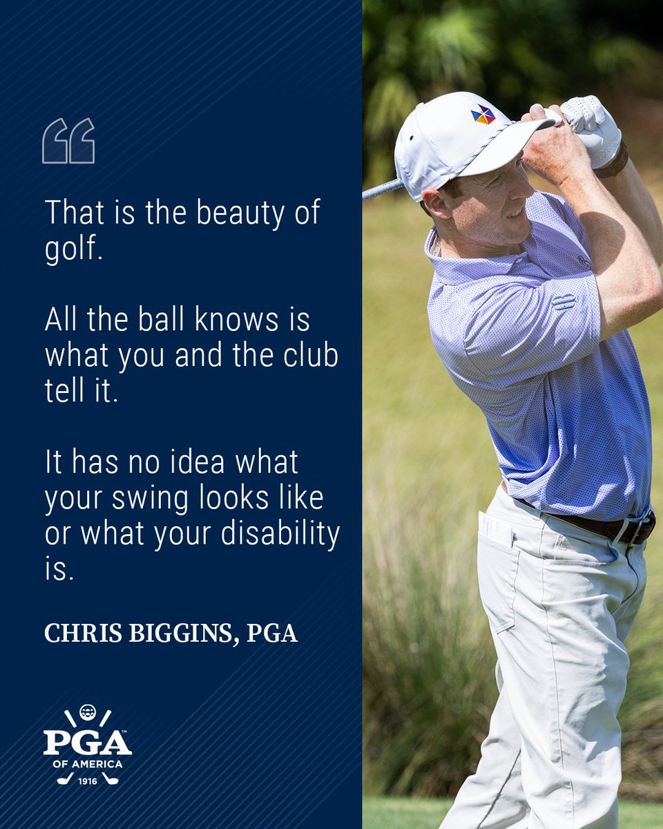 PGA's tweet photo. Golf is truly a game for all. The @USDGA Championship is a celebration, a reunion, a competition, and a perfect example of the power this game has.

We caught up with Chris Biggins, PGA, who won the event in 2019, and got his perspective. (1/2) https://t.co/chyxvgegDS