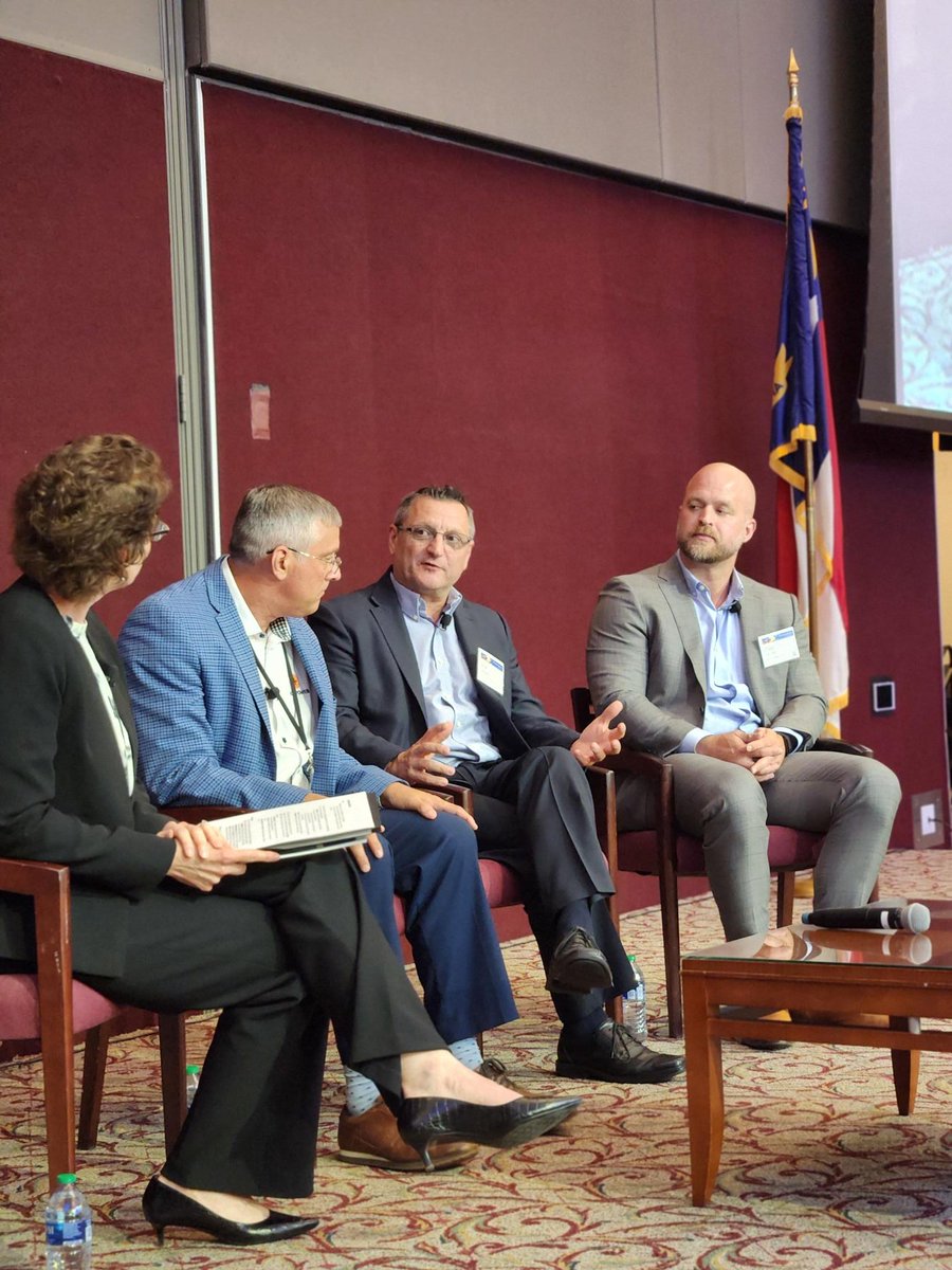 Yesterday, #NCCommerce Exec. Dir. of #EconDev Susan Fleetwood led a panel at the #NCEnergy2024 Conference on #CleanEnergy #manufacturing in NC. Topics discussed included the recent expansions from @Siemens_Energy, @KempowerOyj and @NucorCorp in NC.