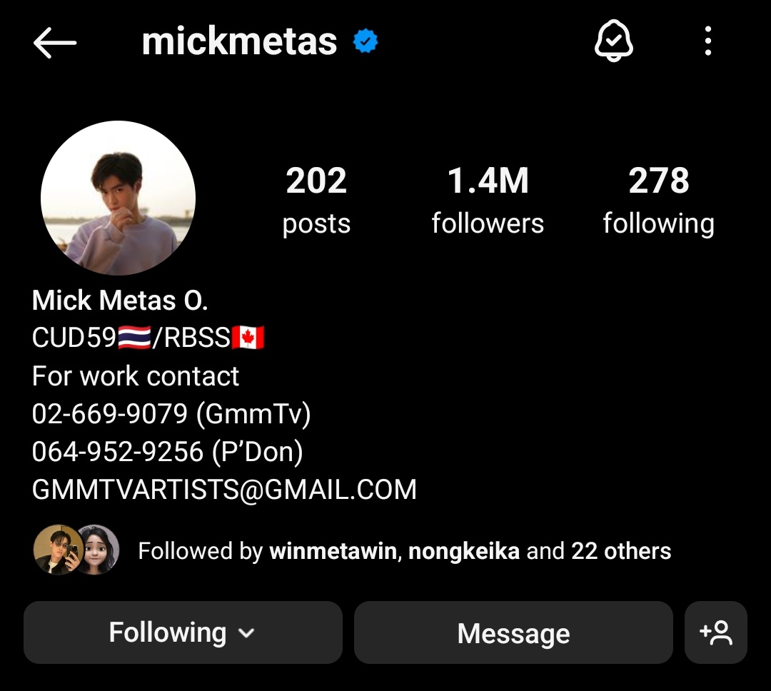 Mick is no longer with P'Eed? 👀👀