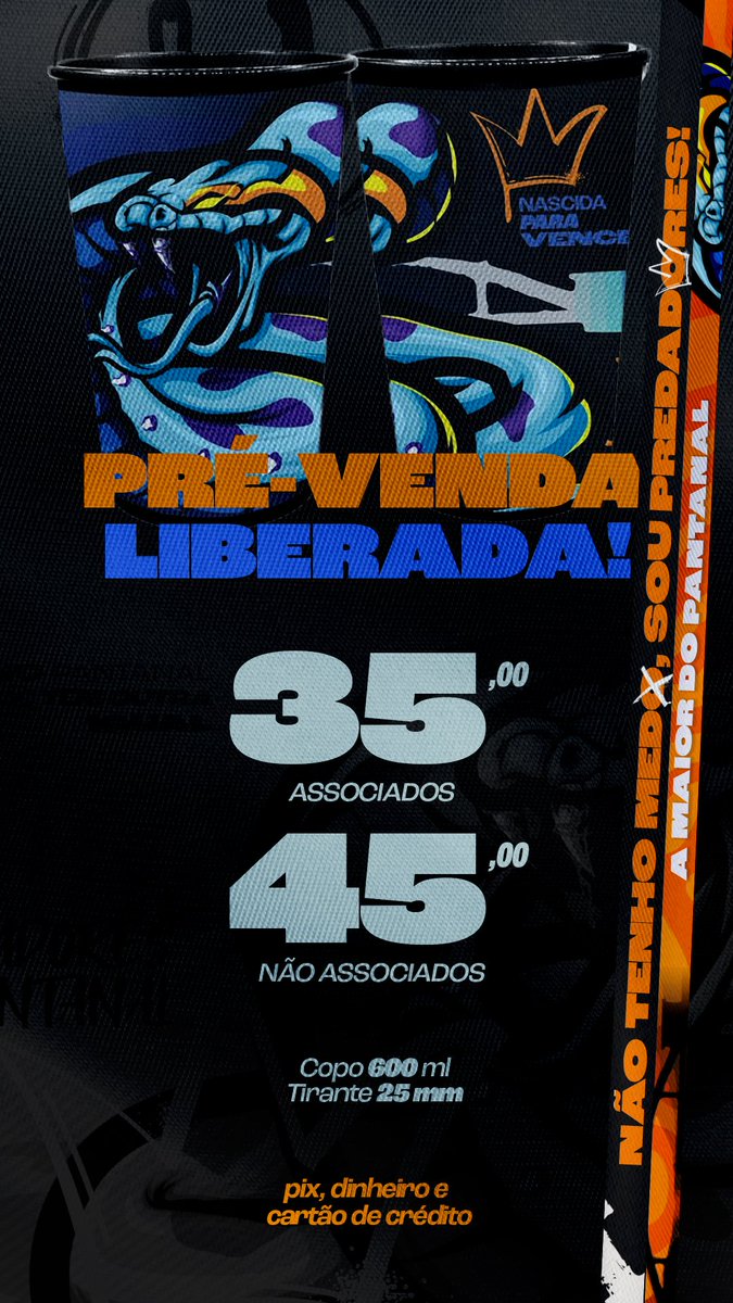 PredadoresUfms's tweet photo. Lançamento na área!! 

Copo 600 ml + tirante 25 mm totalmente personalizado nas cores da MAIOR DO PANTANAL. 

Corra para garantir o seu! 

As unidades da primeira remessa são LIMITADAS ✅ https://t.co/5HUxN6YcMK
