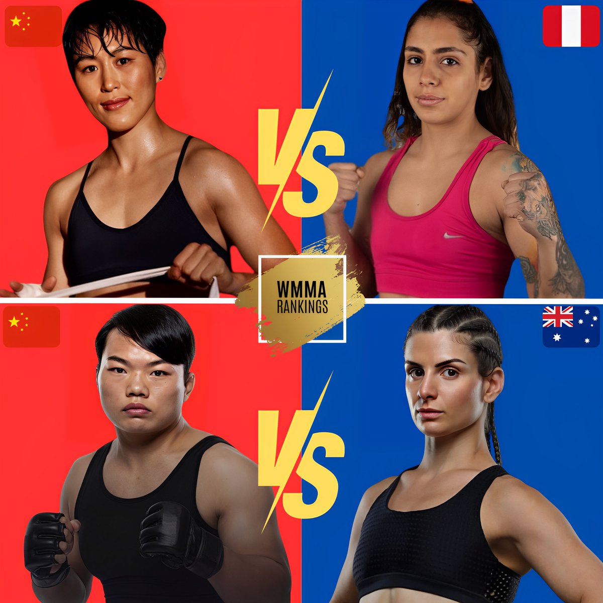 🚨 Two non-tournament fights added to the Road to UFC event on May 18-19 alongside the strawweight bouts. It's 🇨🇳 China vs. 🌎 The World in the flyweight division. 🇨🇳 Cong Wang (4-0) vs. 🇵🇪 Paula Luna (5-2) 🇨🇳 Quhui Yan (24-4) vs. 🇦🇺 Lisa Kyriacou (7-1) #WMMA #UFC #RoadToUFC