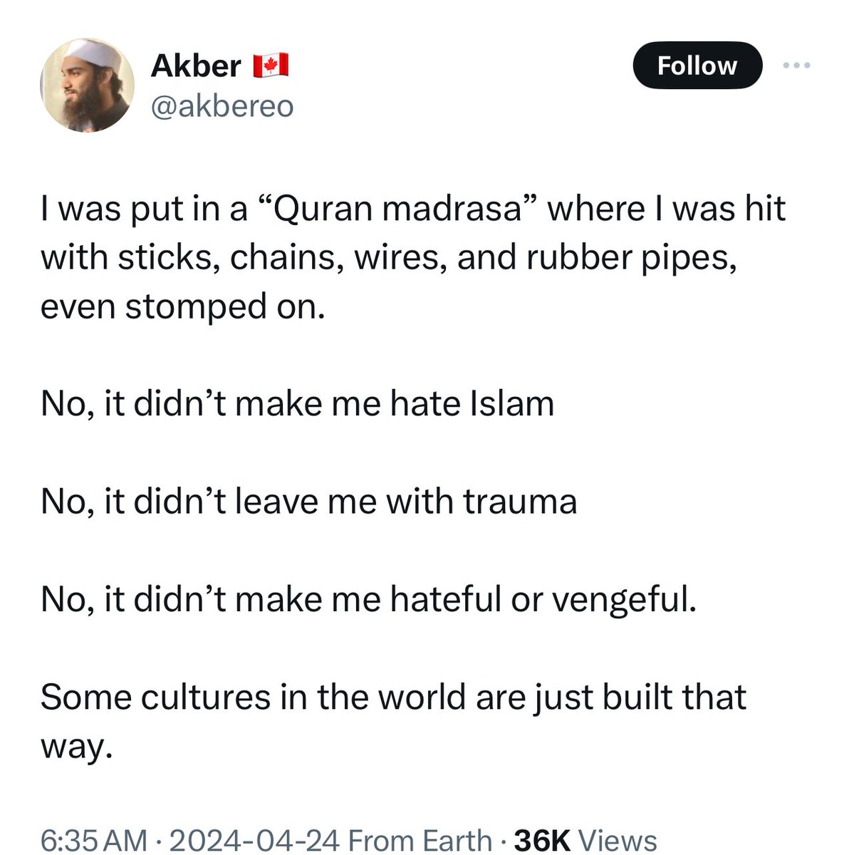 This misguided individual @akbereo really thought this was an amazing tweet His madrasa is ruining the name of Islam and this tweet makes it seem as if all this is permissible! This man needs to fear Allah