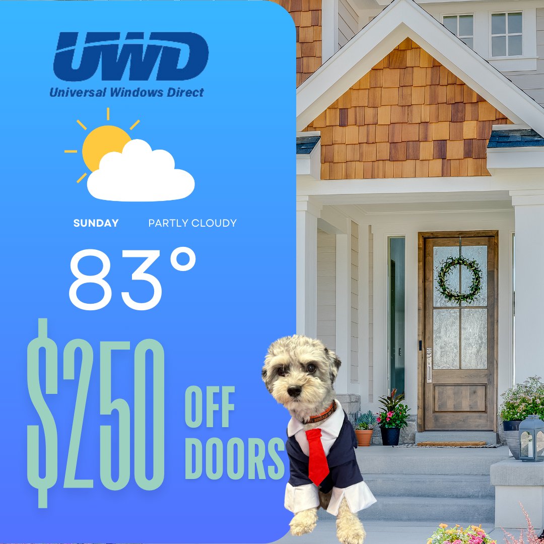 uwddayton's tweet photo. Join Bowie as he fetches the forecast for the week ahead and sniffs out the hottest deals from Universal Windows Direct Dayton!
Don't miss out on pawsitively amazing savings and a forecast that's guaranteed to brighten your day!

#BowieWeatherPup #WindowToTheDeals #UWDDayton https://t.co/WluCB1NCpU