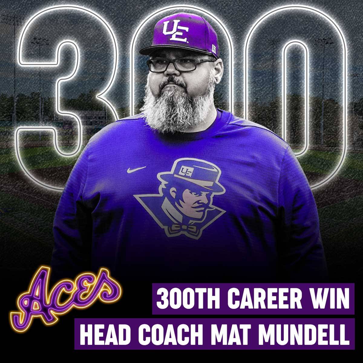 Today's win over Indiana State marked the 300th for head coach Mat Mundell!  Congratulations coach!
