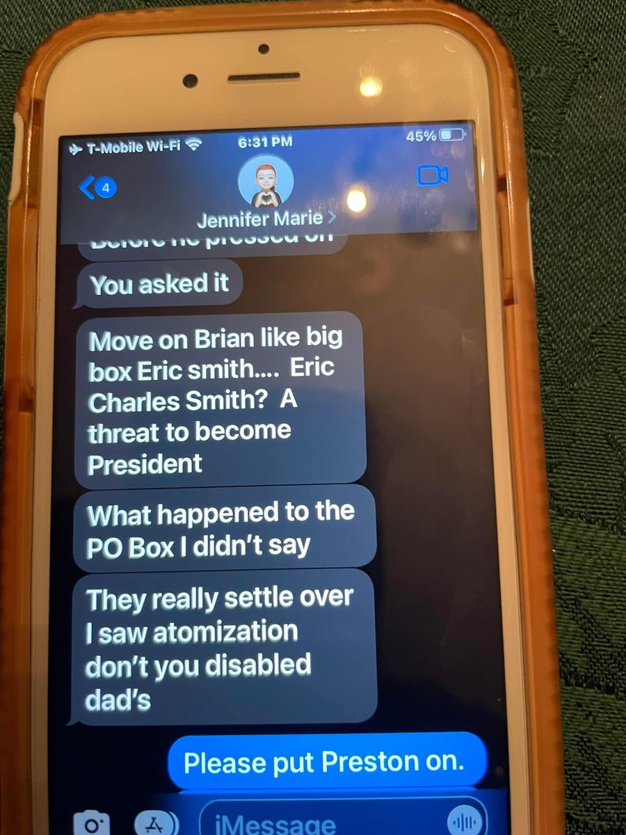 I was sitting with my son, and he just started saying, you don’t have to be President. I said what did you say, and the recording below was made. This is a text my son’s mother sent my mom about me.