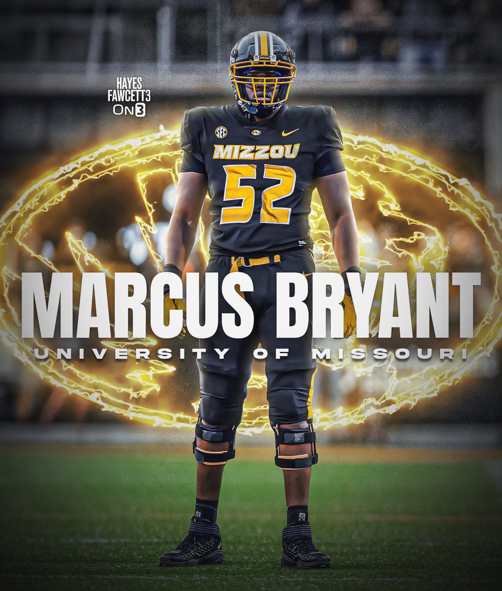 Hayesfawcett3's tweet photo. BREAKING: Former SMU OL Marcus Bryant has Committed to Missouri, he tells @on3

The 6’7 325 OL earned All-AAC First Team Honors in 2023

Was the Top Available OT in the Portal (per On3)

Will have 1 year of eligibility remaining 

https://t.co/JpBZLgie8i https://t.co/RbecPrc4BR