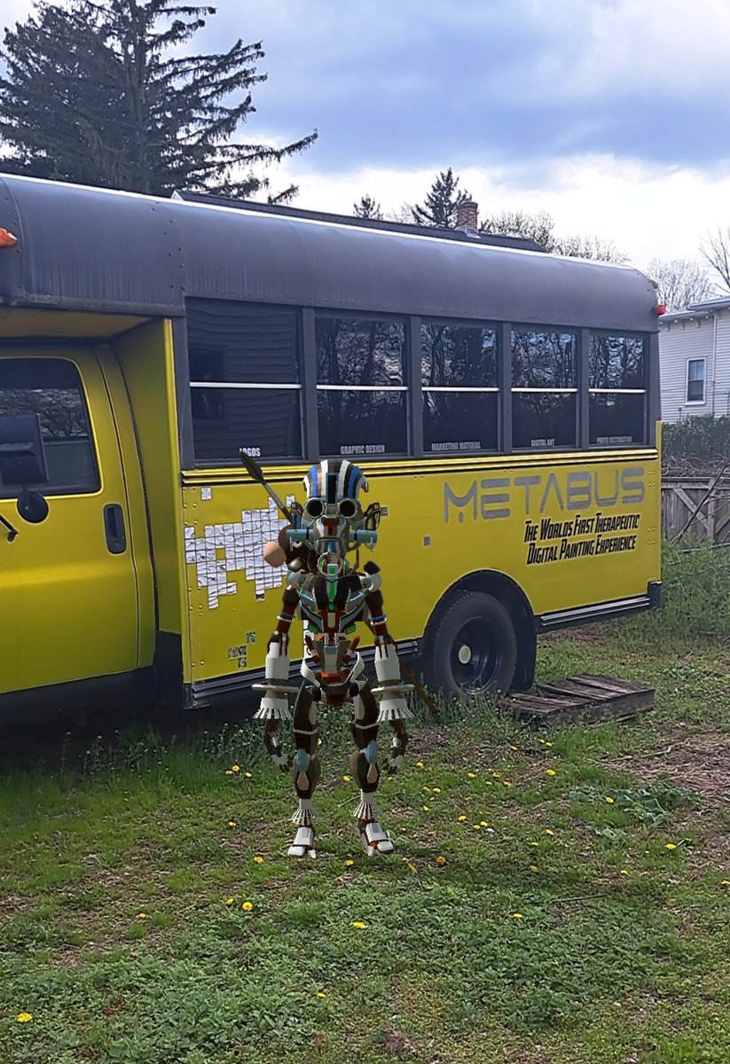 ApolloOfficia15's tweet photo. What the hell is an @niftyisland MetaHunter-Ape doing next to my MetaBus?! He looks shady, should I call the @NIPD0fficial?!! 
GET AWAY FROM MY BUS CRIMINAL!
#NFTGaming #NiftyGang #3DCreator #AugmentedReality #AR #NFT #MetaBotApes https://t.co/hc5mFVFjp8
