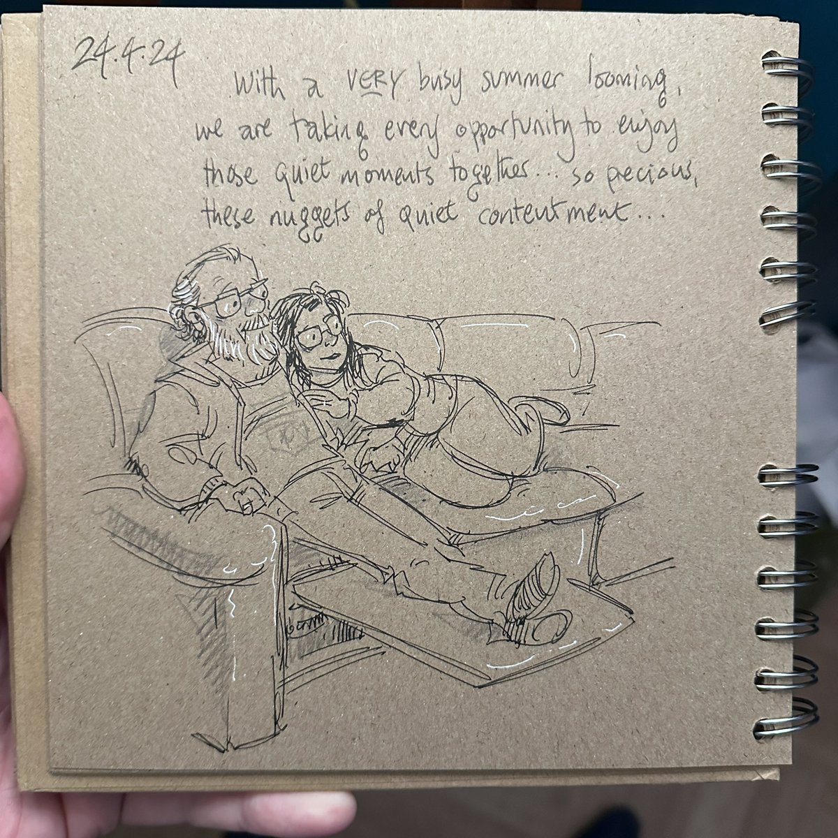 Quiet little newlywed moments… 💚❤️ So very blessed. #doodleaday #loveafterloss