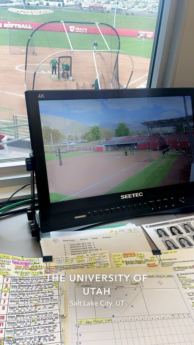 Future @Big12Conference opponent here in SLC for some @pac12 Softball! @Utah_Softball on a 7 game Win Streak trying for a late season push but will be tested by @BaylorSoftball coming in off 3 Wins in a row and a 20 rpi! Should be a fun one! @Pac12Network 6MT