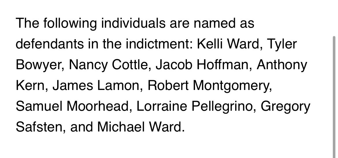 BREAKING: ARIZONA GRAND JURY INDICTS 11 REPUBLICANS IN FAKE ELECTOR CASE ON FRAUD, FORGERY AND CONSPIRACY CHARGES THESE INCLUDE SENS. HOFFMAN AND KERN.