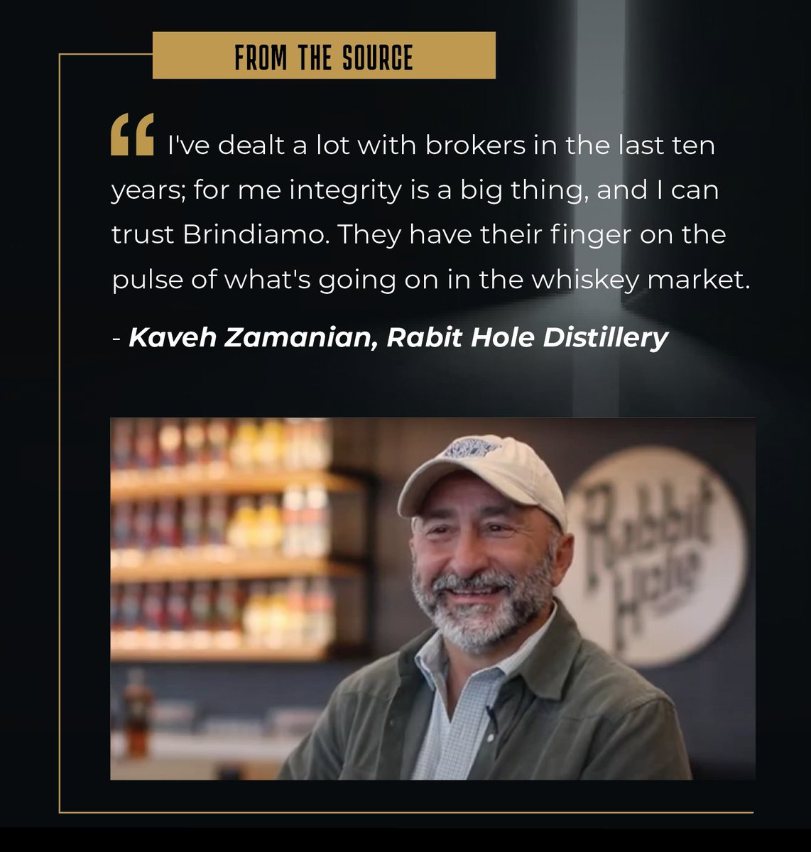 BrindiamoGroup's tweet photo. Building strong connections is at the heart of our industry, and nobody exemplifies that better than Kaveh Zamanian, founder of Rabbit Hole Distillery. He's a trailblazer, a visionary, and a valued friend to #Brindiamo. 🤝

#Relationships #BourbonIndustryLeaders https://t.co/kwlPLPntif
