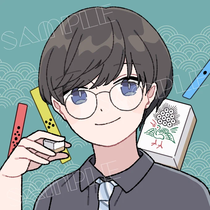 \お仕事報告/ご依頼で古澤魁人(稲野)様のアイコンイラストとYoutubeバナー用イラストを制作しました!現在麻雀プロとして活動されているので、イラストに麻雀要素をたくさん詰め込みました#イラスト依頼 #Commission 