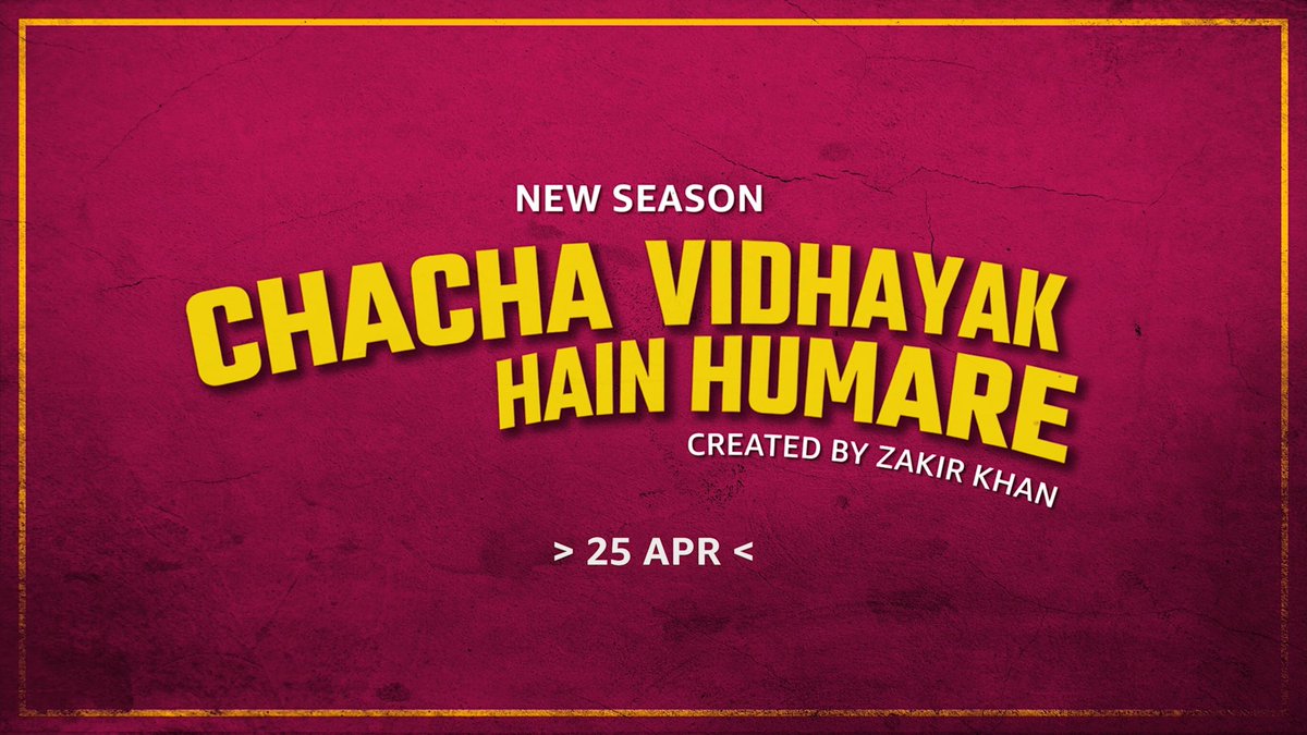 चाचा विधायक हैं हमारे !
#StreamingNow on @amazonminiTV 

#AmazonminiTV #ChachaVidhayakHainHumareS3 #ChachaVidhayakS3OnAmazonminiTV
#ComingSoon #ForYou #ForFree