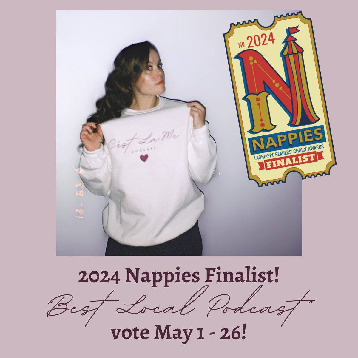 Y’ALL! C’est La Me made it to the finals for “Best Local Podcast” in the 2024 Nappies! 🎉 I’ll share more as voting gets nearer but I wanted to thank y’all SO much for voting, listening, liking, sharing & supporting! so excited, ahhh! 💜 #podcast #awardsseason #podcastlife