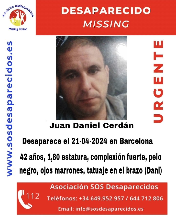 🆘 DESAPARECIDO 🟠 Persona vulnerable #desaparecido #sosdesaparecidos #Missing #España #Barcelona Fuente: sosdesaparecidos Síguenos @sosdesaparecido