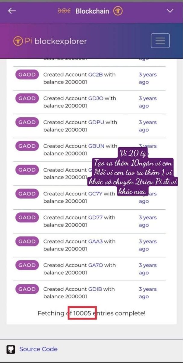 tranthihoa72's tweet photo. Thông Tin Về Ví 20 tỷ Pi:

Ví 20 tỷ tạo thêm 10 ngàn Ví con khác, mỗi ví chứa 2 triệu Pi.

Mỗi ví con đó có chức năng tạo thêm ví con khác nữa,
Sau đó sẽ chuyển 2 triệu Pi sang 1 ví khác,
(chuyển xoay vòng giữa 10 ngàn ví với nhau).

Tất cả hoạt động di chuyển xoay vòng này đều không tốn phí (basefree =0),

Cho thấy PCT đang thử nghiệm nội bộ giữa các ví ở giai đoạn ban đầu để đánh giá hiệu suất của sổ cái, theo dõi thời gian giao dịch cũng như kiểm tra lỗi thêm.

Như vậy đã rõ 10K ví được Ví chứa 20tỷ Pi được phân nhỏ ra là mục đích Kiểm Tra Mạng.

Còn số lượng 20 tỷ Pi đó PCT chia như thế nào thì hạ màn sẽ rõ.
😂😂😂