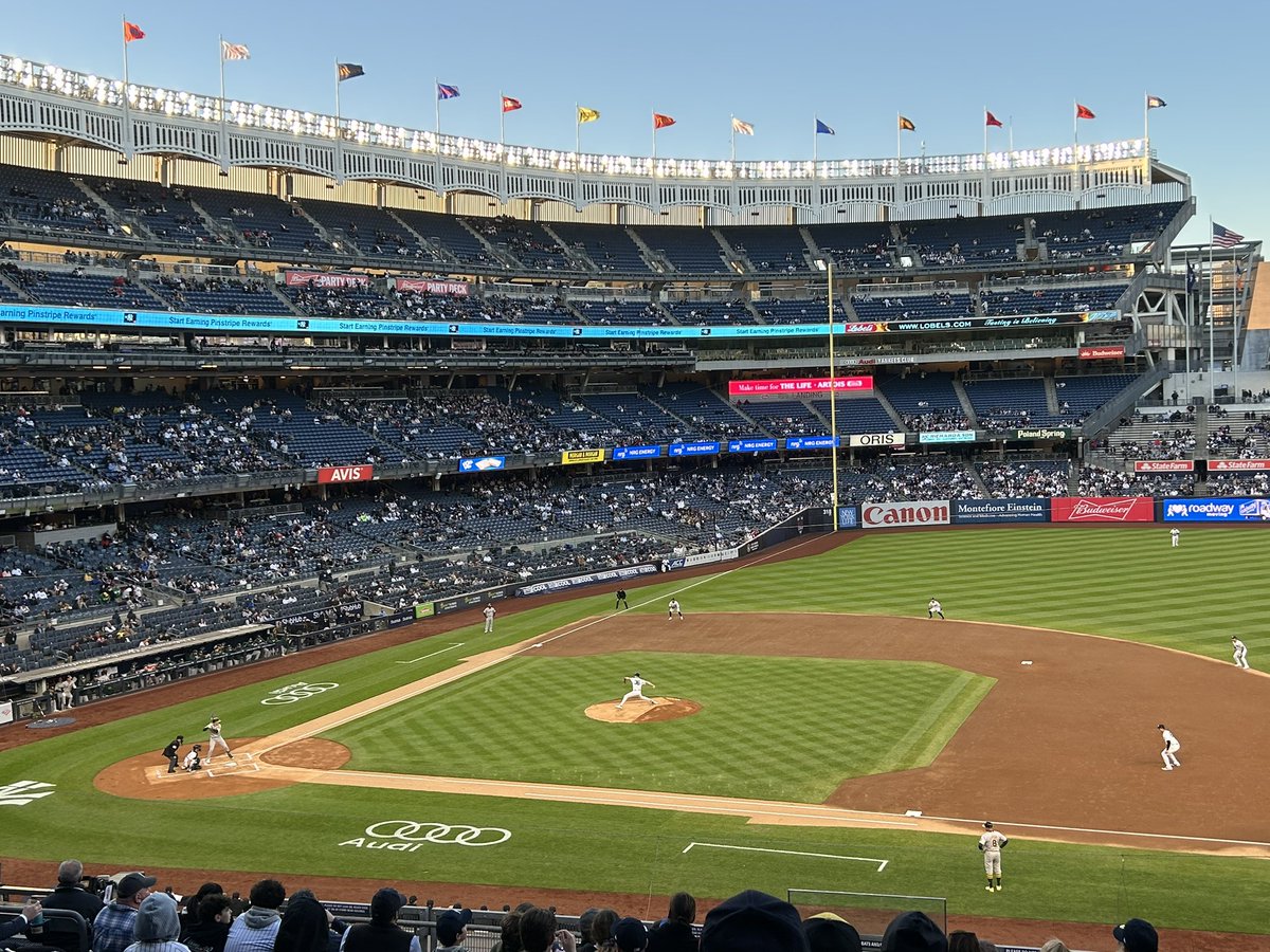 Late arriving crowd in the Bronx to see the Yanks take on nine guys you never heard of, on the A’s.