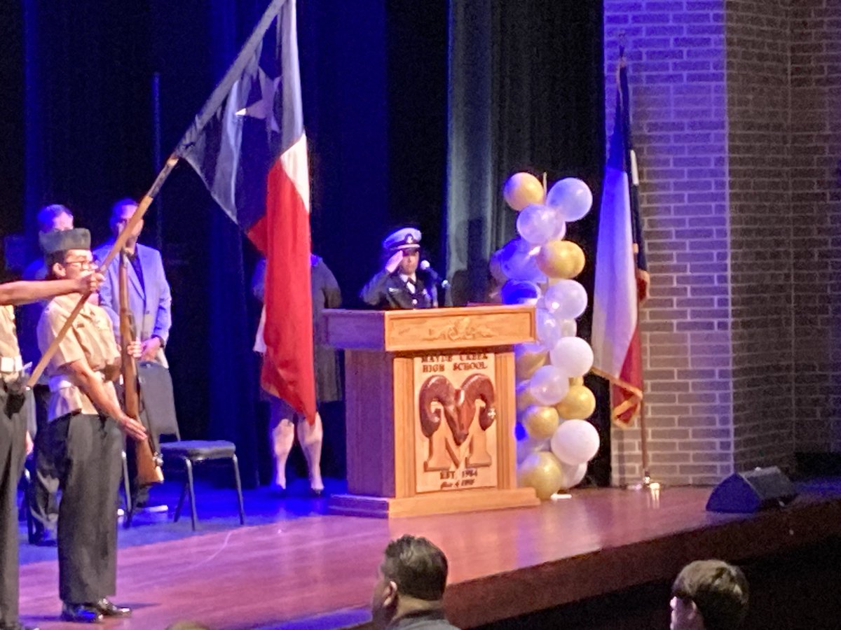 NJROTC Color Guard presented the colors, the Pledge of Allegiance, & the Pledge to the Texas Flag at the MCHS 10th & 11th Grade Awards Night.