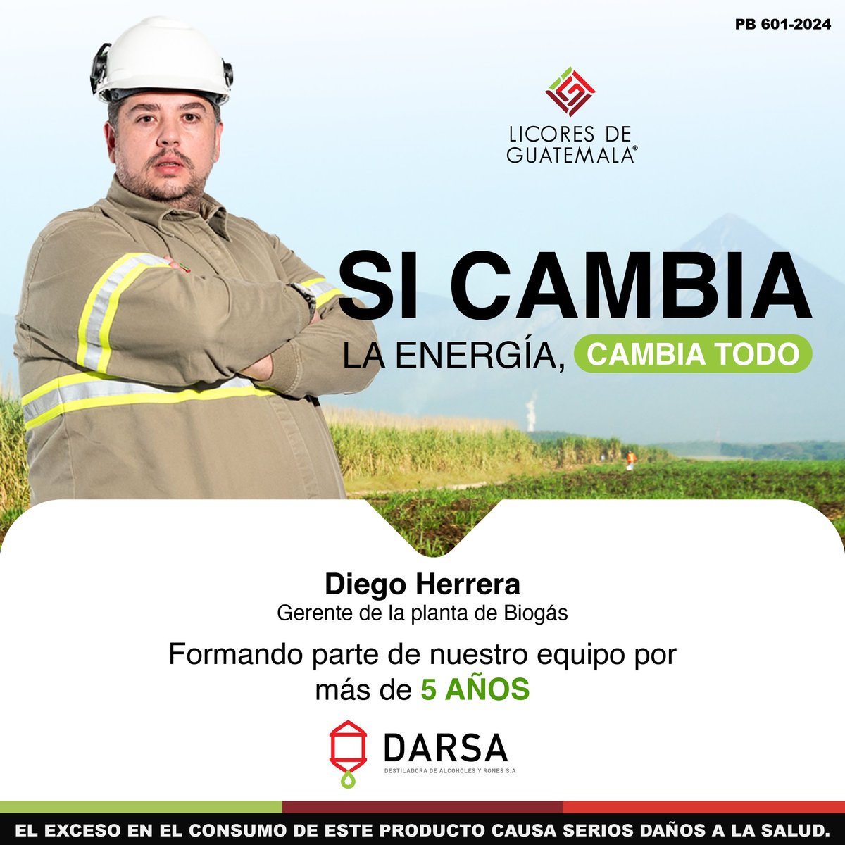 Diego Herrera, nuestro gerente de la planta de biogás, lleva más de 5 años formando parte de nuestro gran equipo, aportando su sabiduría para utilizar fuentes limpias de energía.
#LicoresDeGuatemala  #Sostenibilidad #EnergíaRenovable #ResponsabilidadAmbiental