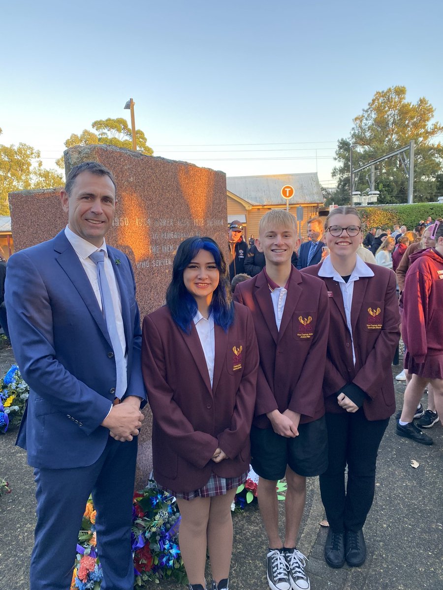 The principal and captains at the Dawn Service today! #LestWeForget