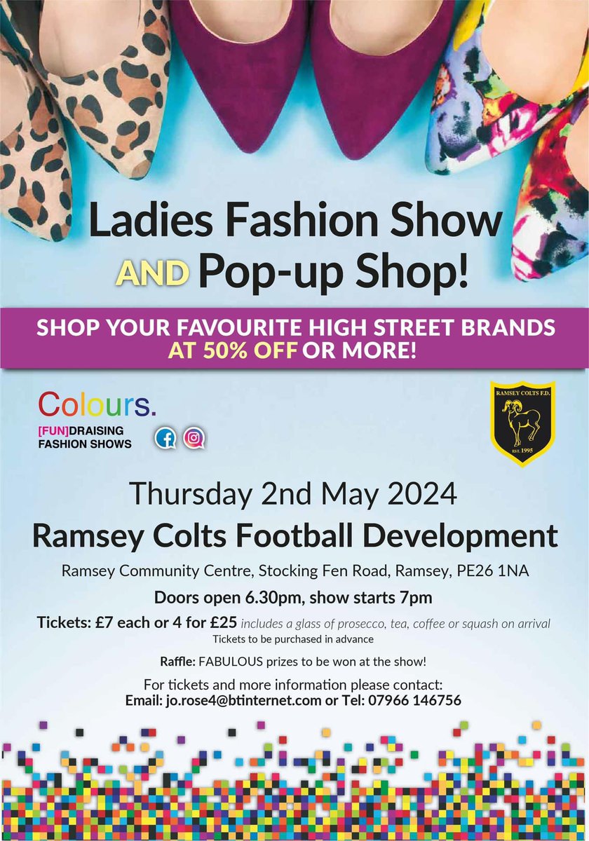 RamseyColtsFD's tweet photo. Not long to go before the fashion extravaganza at Colts. Loads of great brands at fantastic prices!! https://t.co/o7dCw4jrbU