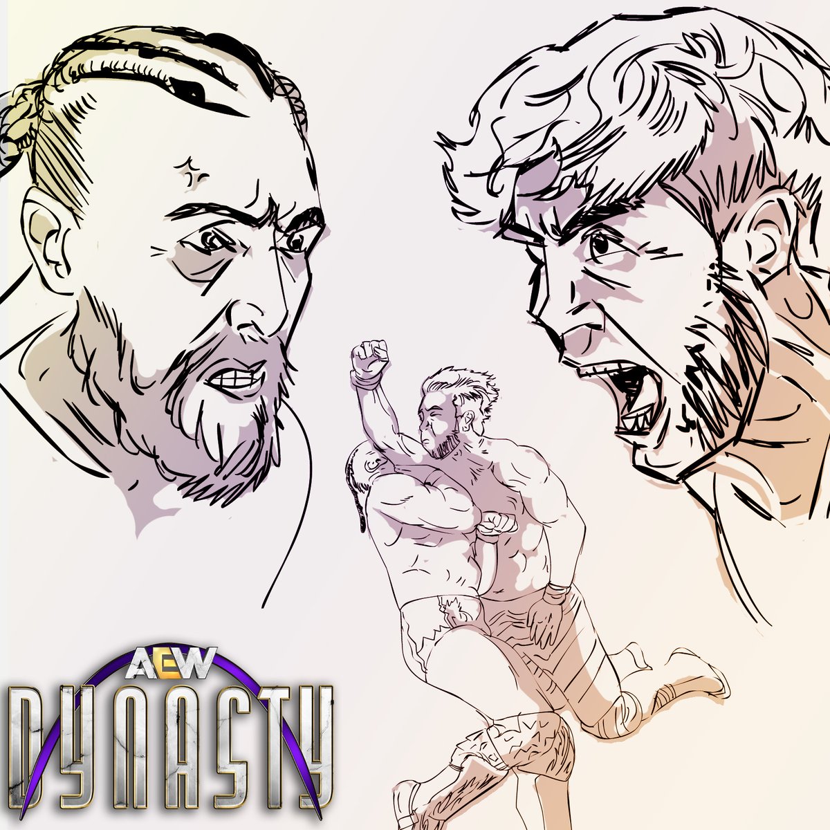 artbyadflo's tweet photo. match of the year (fan art) 
@WillOspreay @bryandanielson @AEW @AEWonTV 
#AEWDynamite #AEW #AllEliteWrestling #AEWDynasty https://t.co/LI7TvTvwOp