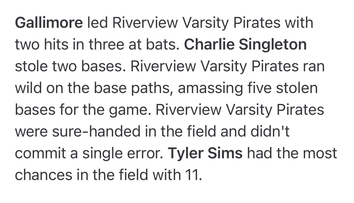 Had a good day on the mound today. CG, 10k’s, 3bb. Helped my team to get the first league win of the season. Proud of the way these guys battled! <a href="/RivBucsBaseball/">Riverview Baseball</a> <a href="/BullpenBaseball/">Bullpen Baseball</a> <a href="/Joey_PeJuan2/">Joey PeJuan</a> <a href="/coachfay21/">Rob Fay</a> @GraceTigersBASE <a href="/smendez_3/">Santiago Mendez</a> <a href="/CoachRiz_/">John Rizzo</a>