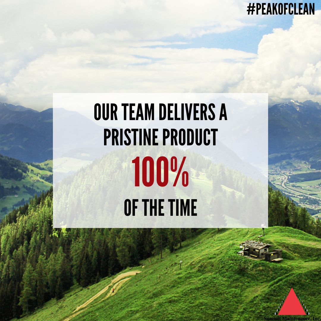 Our team consistently discovers innovative solutions using 'out-of-the-box' thinking to deliver a pristine product 100% of the time. #peakofclean

#commercialcleaning #maintenancesolutions #businessowners #values #familyoriented #supportsmallbusinesses #minorityowned