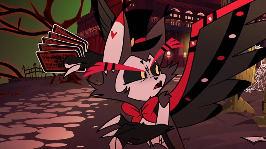 fox_fic's tweet photo. The missing scene I'm saddest about in S1 is definitely one where #Husk would explain to the rest of the hotel and the biggest arms dealer in the Pride Ring that he...
1. Fights with cards
2. Needs those bad boys dipped in angelic steel

No Macarov for me, thanks. I have a theme. https://t.co/1XlRt2uQmt