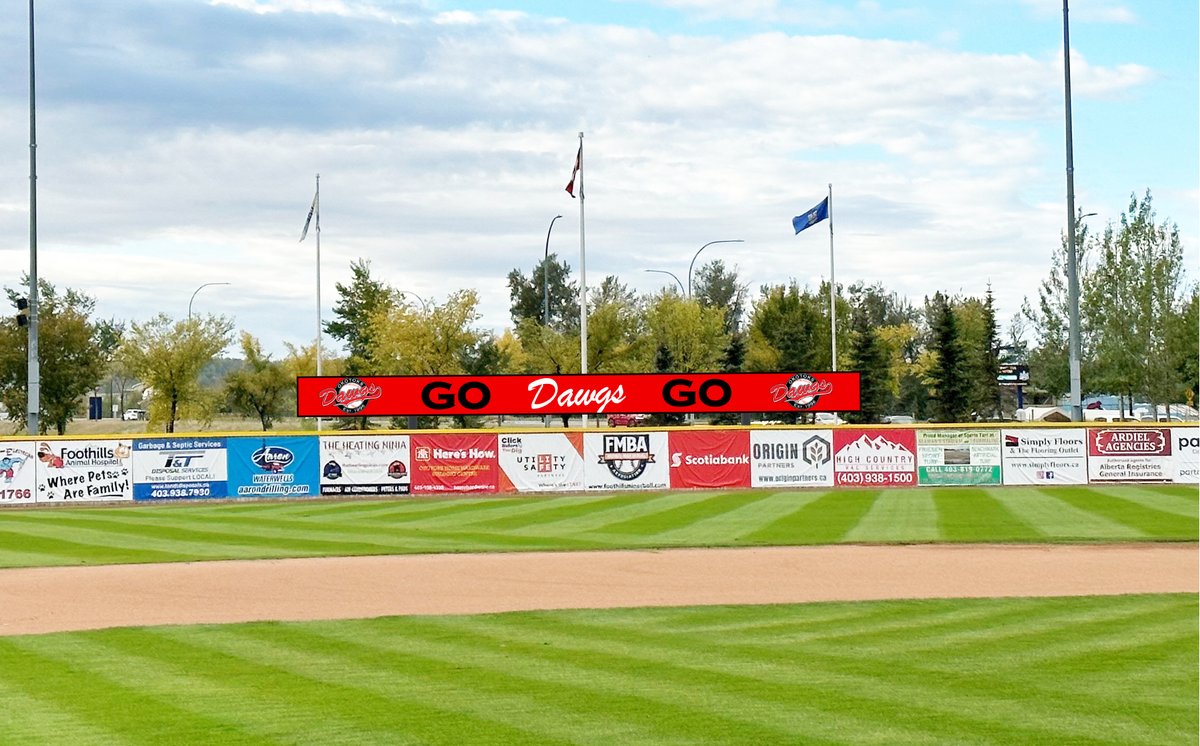 Just a few more days before it'll say GO DAWGS GO! If you are interested in advertising here at the stadium, feel free to contact us at office@dawgsbaseball.ca #dawgs #baseball #okotoks #livebreathedawgs #additions #wcbl #advertising