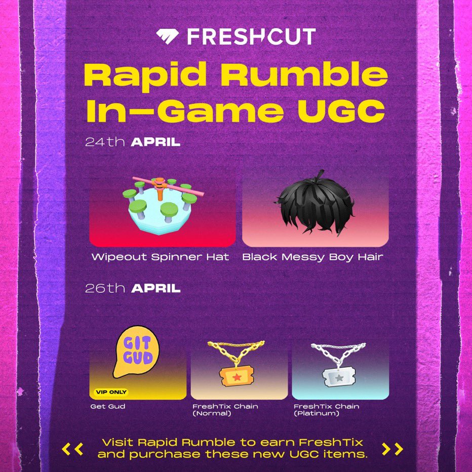 Here is this week Free Limited UGCs provided by @freshcut!

#Roblox #RobloxFreeUGC
#RobloxUGCLimited