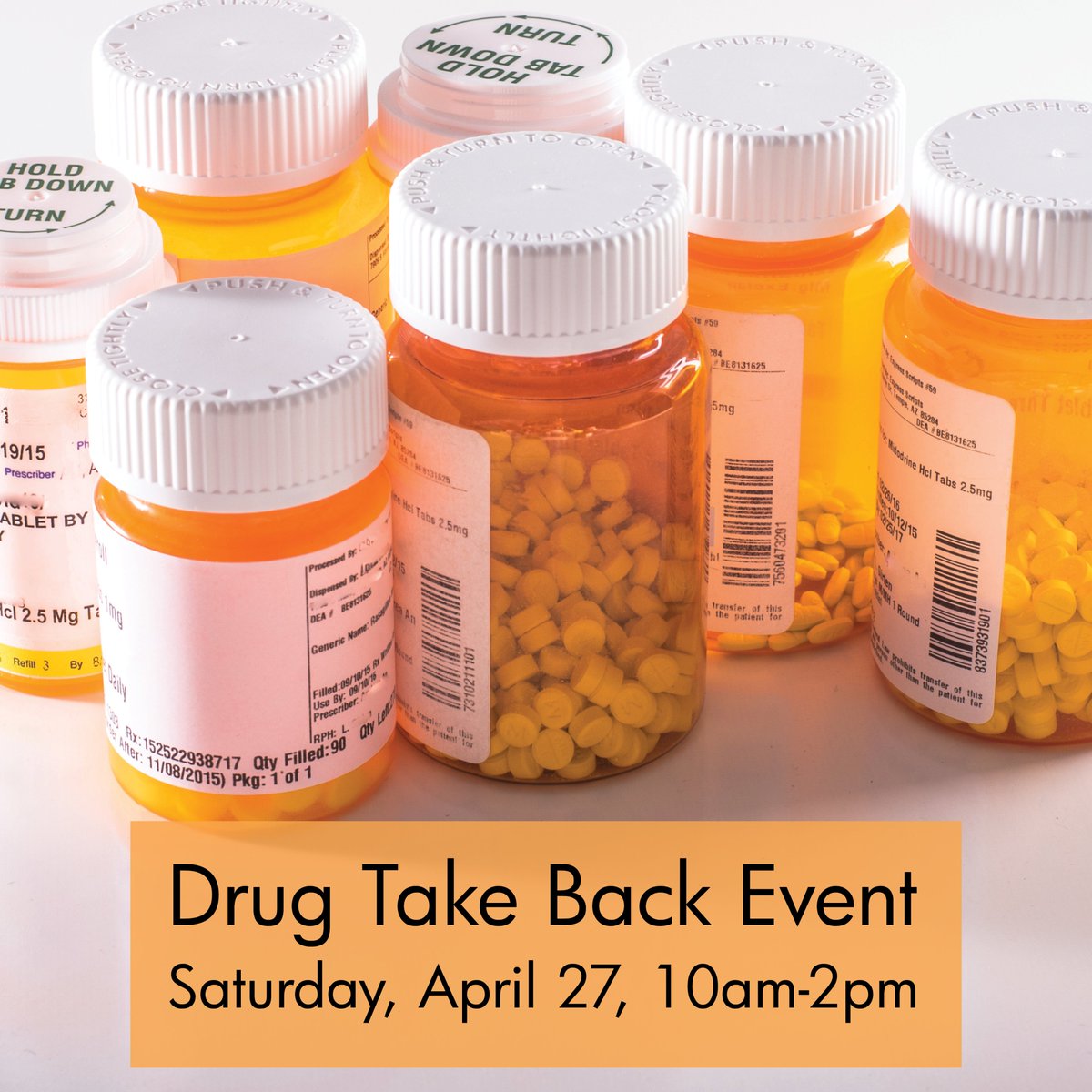 On Saturday, April 27, from 10am-2pm, the City is holding a drug take-back event to help individuals properly dispose of unwanted or expired prescription and over-the-counter medicines. ci.oswego.or.us/community/drug… #LakeOswego #DrugTakeBack