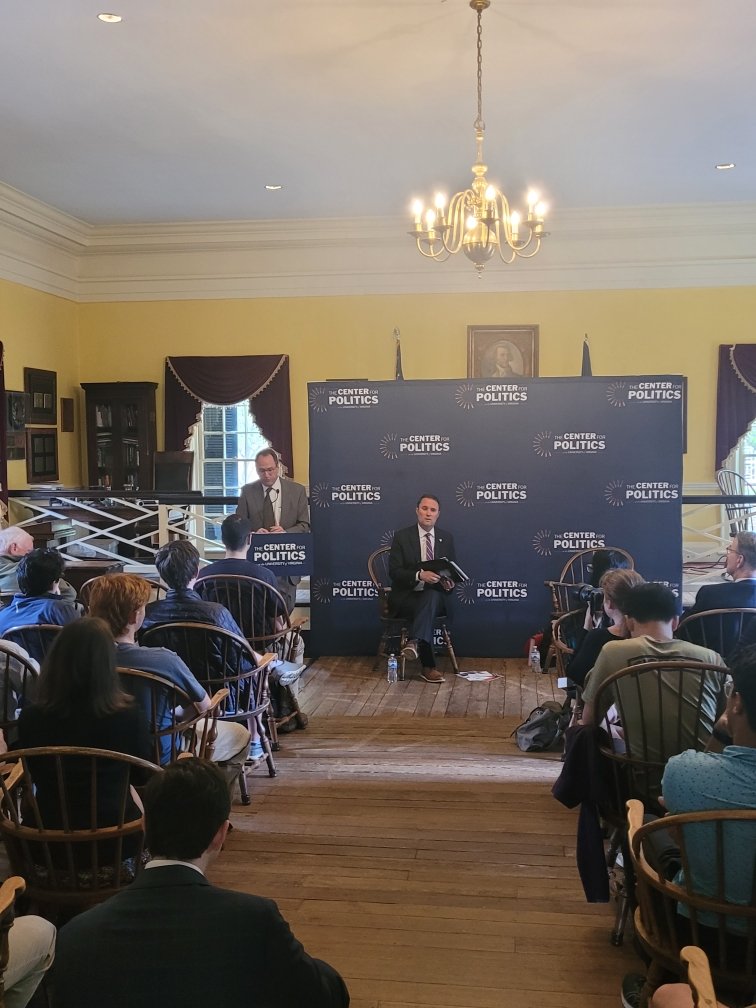 Thank you Attorney General @JasonMiyaresVA for guest lecturing in today's @Center4Politics classes & for speaking at tonight's max-capacity public forum @UVA.