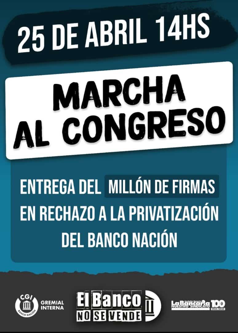 MAÑANA, JUNTO A LOS BANCARIOS: