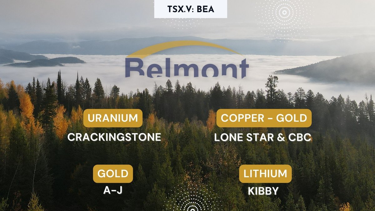 Belmont_Res's tweet photo. Acquisition, exploration, and development of mineral resource properties #Uranium #Copper, #gold and #lithium TSX-V: $BEA

Explore our diverse portfolio of projects at https://t.co/VncSe3xJhI

#exploration #Canada #drilling #minerals #metals #stocks #markets #Stocks #TSXV https://t.co/BTX0zDMpyW