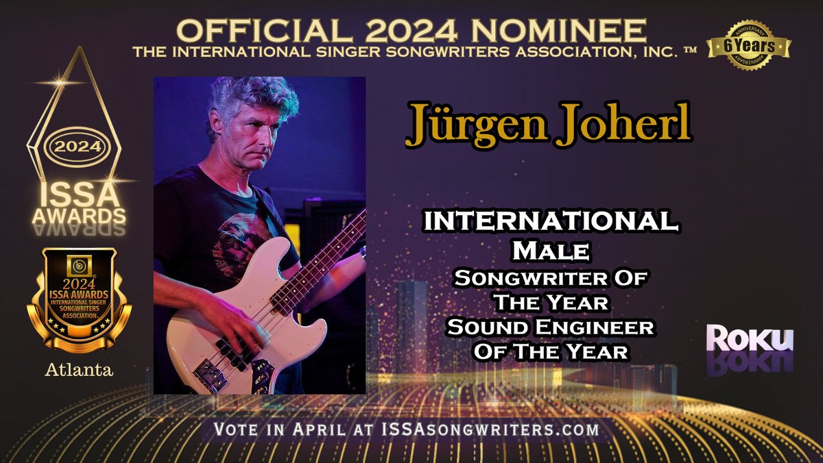 #Music #Netherlands #VoteNow #Contest #Nominee2024 #ISSA
Well, I had almost forgotten to share this 😉..but I'm humbled to be nominated in 2 categories for the @ISSAsongwriters Awards (USA)..now, your voting will help me further & you can vote once a day issasongwriters.com/2024-vote