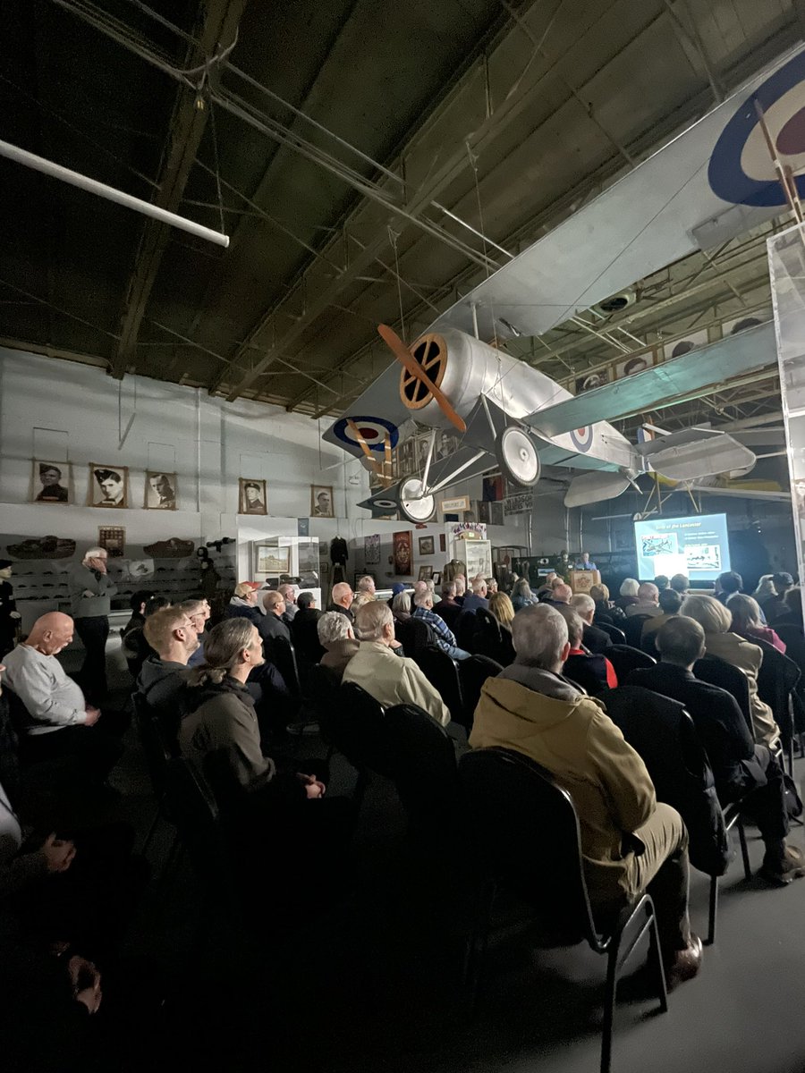Branthistorical's tweet photo. We have a full house for our speakers series presentation this evening- John Bullen from @CWHM . Thanks to the Canadian Military Heritage Museum for hosting! https://t.co/oEPNEIfEFX