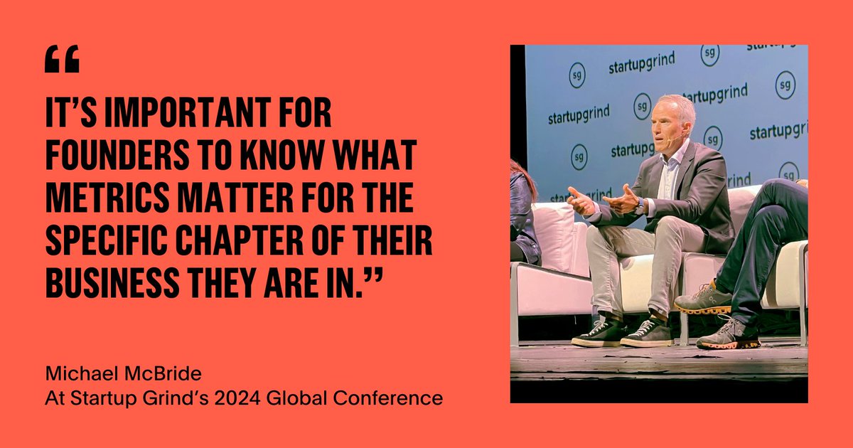 “It’s important for founders to know what metrics matter for the specific chapter of their business they are in.” At @StartupGrind 2024, GV’s @mcbmichael shared his insights on product market fit, the VC and founder relationship, and traction that matters.