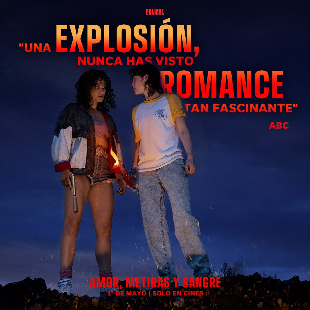 “Una explosión, nunca has visto romance tan fascinante” #AmorMentirasYSangre 1 de mayo, solo en cines.