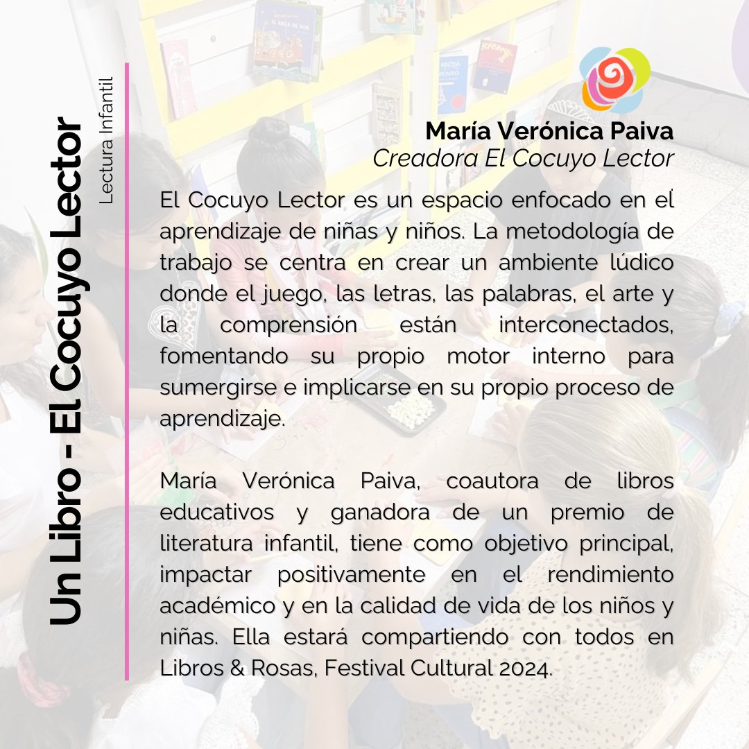 librosrosasfest's tweet photo. 🌹📚Programación
2:30 p.m. - 3:15 p.m. Presentación El Cocuyo Lector con María Verónica Paiva, quien hará una lectura infantil con los libros "Regalo Sorpresa", de Isol y "Es un libro", de Lane Smith, cuentos para entender la importancia de leer desde temprana edad.
¡Acompáñanos! https://t.co/BuX3nkxXNu