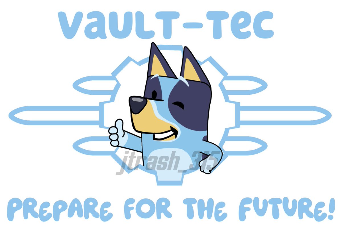 Reserve your family spot in a state-of-the-art underground vault today!

#Bluey #blueyart #blueyfanart #Fallout #FalloutOnPrime