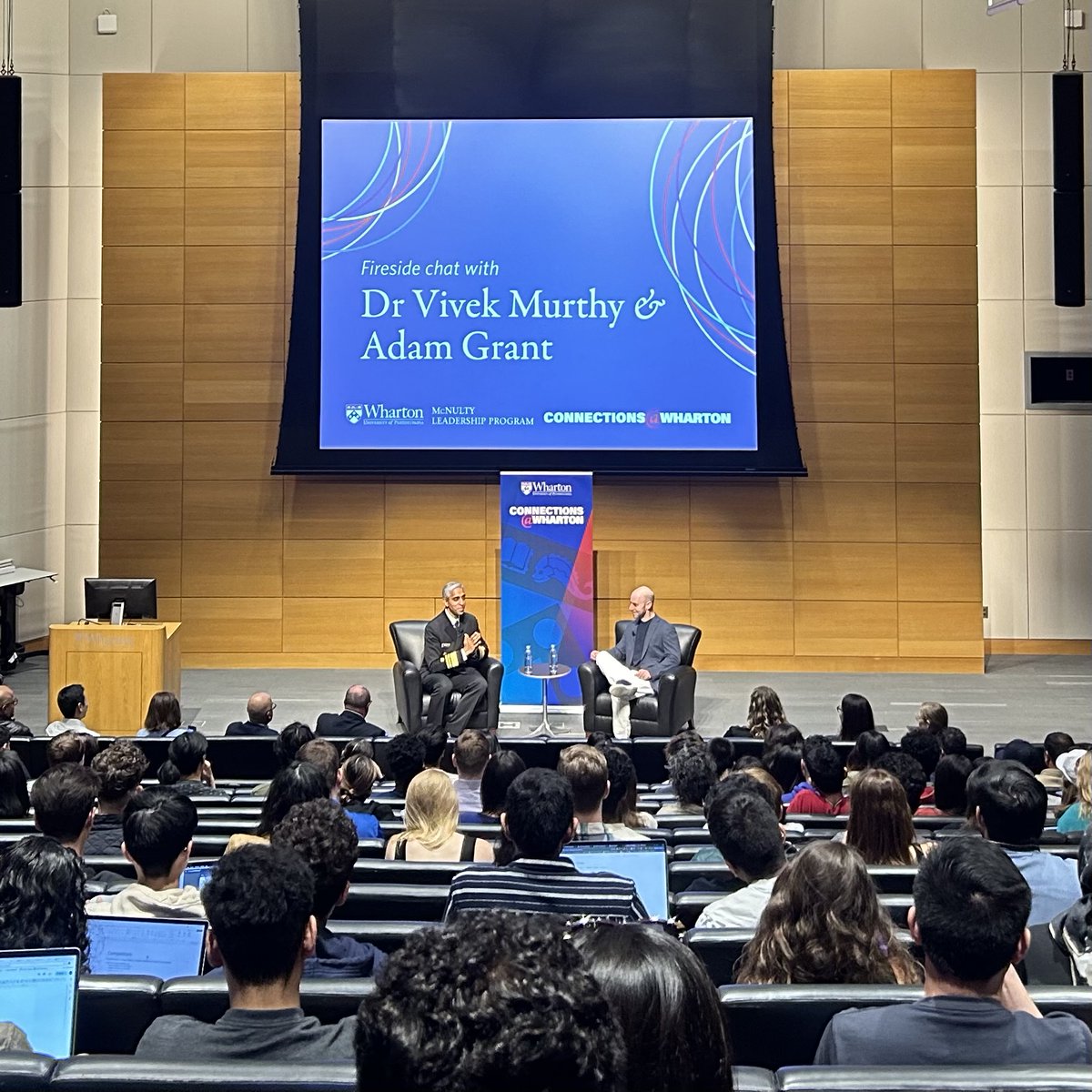 I had a great conversation with @AdamMGrant as part of @Wharton’s Authors@Wharton Speaker Series. This program was created to encourage dialogue and build connection outside of the classroom, and it offered an opportunity to explore how to find purpose on college campuses.