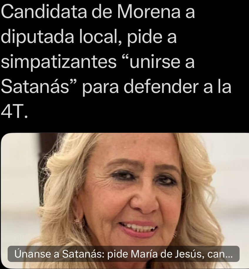 💥💥💥 
ALERTA MÉXICO! 

Por si tenían dudas, a quien venera la #NarcoCandidataClaudia46? Y bajo que protección está #NarcoMorenaSatánica aquí la prueba! 
#NiUnVotoAMorena2024 con ellos, estaríamos no solo en Dictadura Comunista, sino ante el mismo satanás 🤬🤬