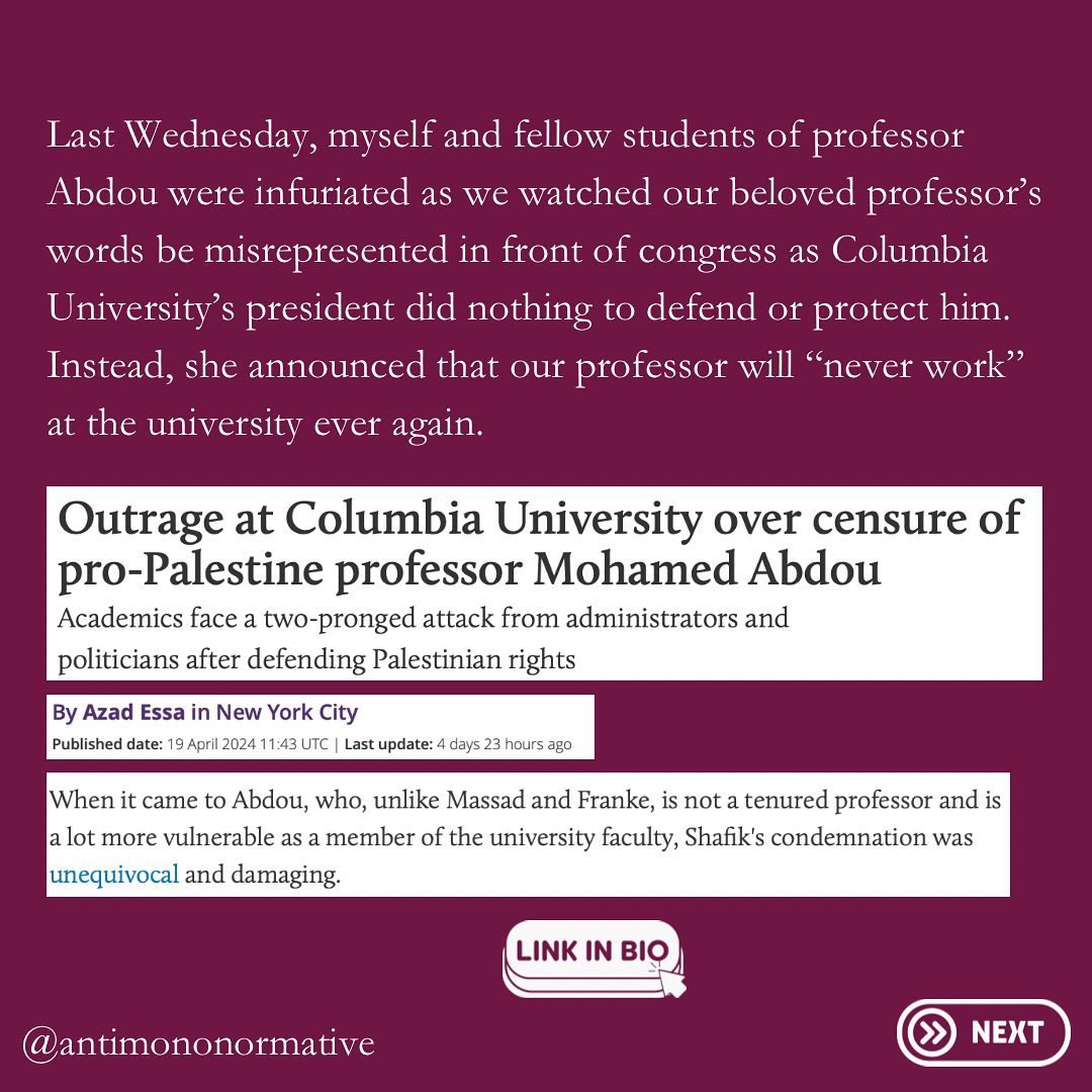 Please read this post from @antimononormtve about Dr. Mohamed Abdou, who is in danger of losing his job at Columbia ⚠️