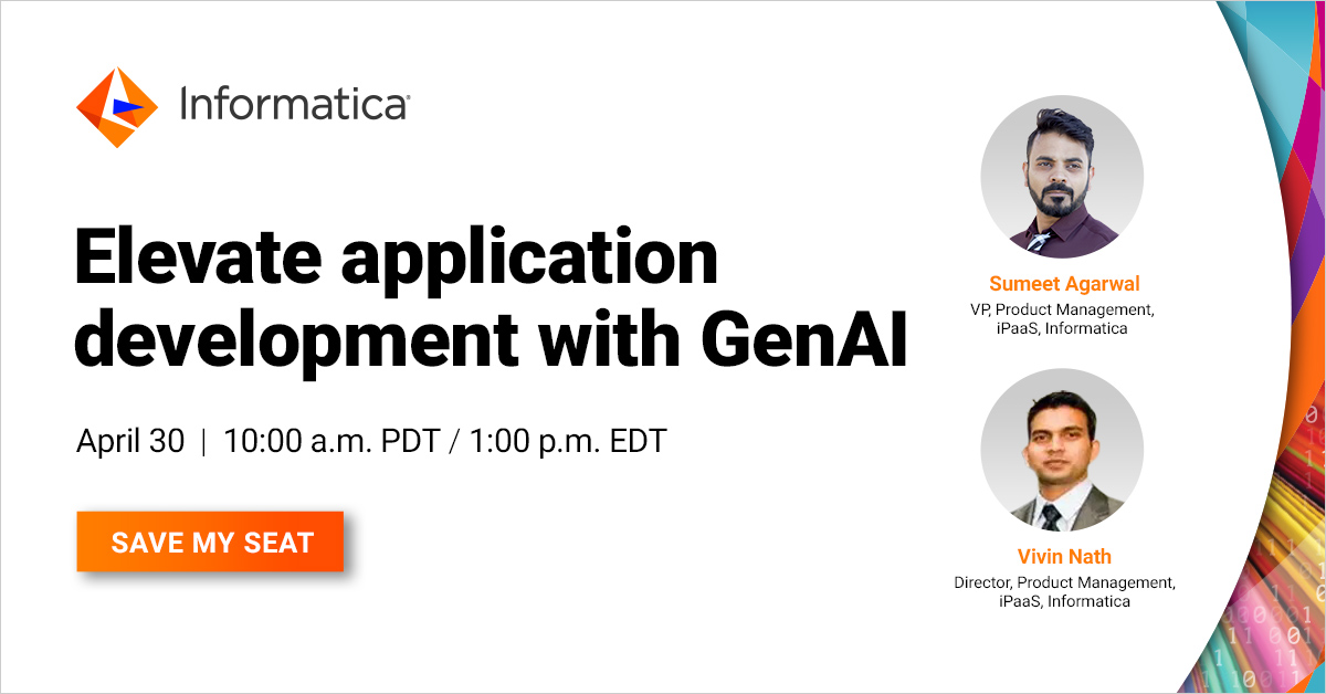 Revolutionize AI/GenAI dev with our webinar on April 30, 10am PDT / 1pm EST. Unlock our code-free integration platform for productivity boost, operational excellence, scalable deployment, and secure GenAI model management. Save your seat today! bit.ly/4aLKYGd