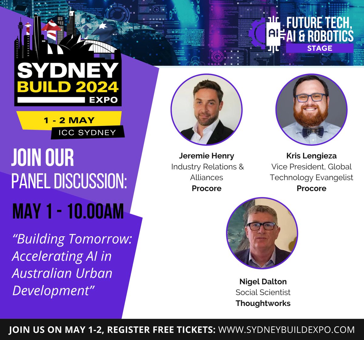 alohasasha's tweet photo. Join us at #SydneyBuildExpo for our "Building Tomorrow: Accelerating AI in Australian Urban Development" panel with Nigel Dalton, Kris Lengieza, and Jeremie Henry as we unpack the possibilities of an AI-driven https://t.co/t4GVB4G5iV #ProcoreANZ #AIinAustralia #FutureTech https://t.co/JTVI0RKFzB