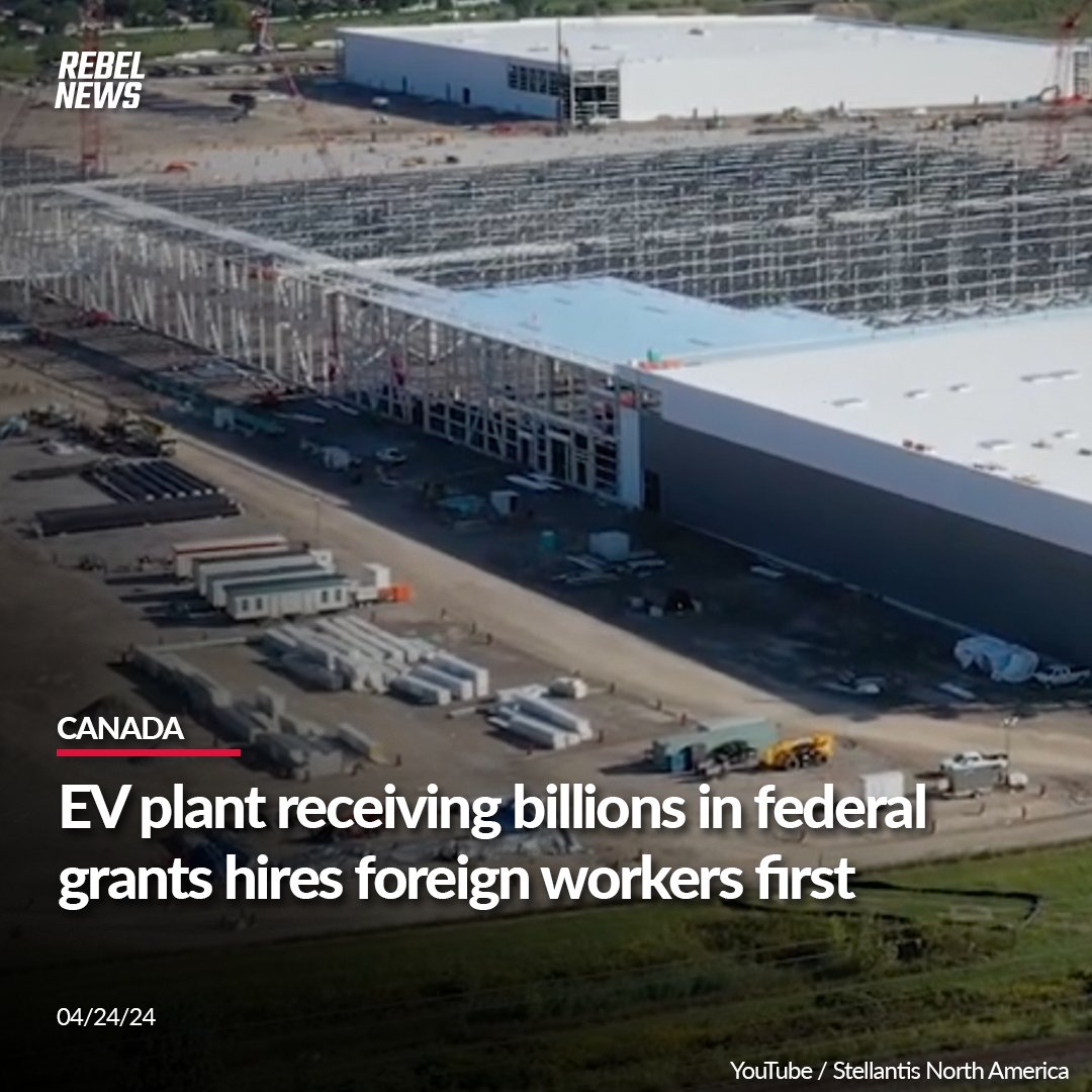 The latest electric battery plant run by NextStar in Windsor, Ontario is using temporary foreign workers instead of Ontarians despite being on the receiving end of billions of taxpayer-funded grants. FULL STORY: rebelne.ws/3JDHZ6I